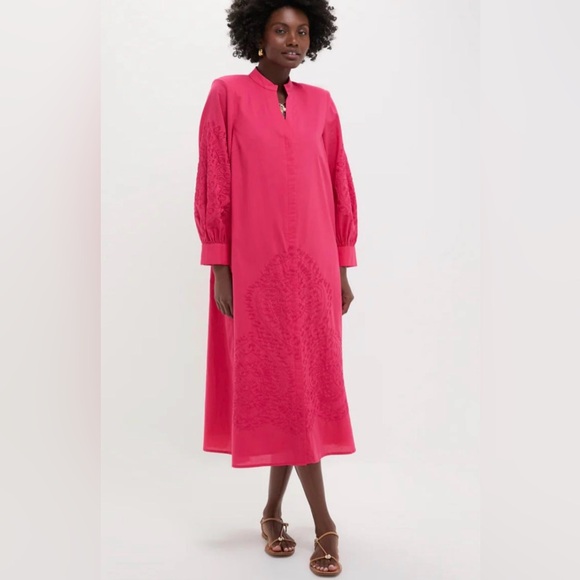 Tuckernuck Hyacinth House Wisteria Caftan Guava Pink - Picture 1 of 9